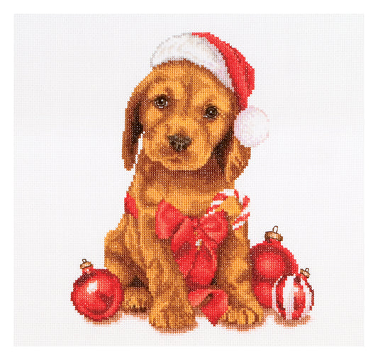 Kerstpuppy - Aida - 16 stuks - 730A