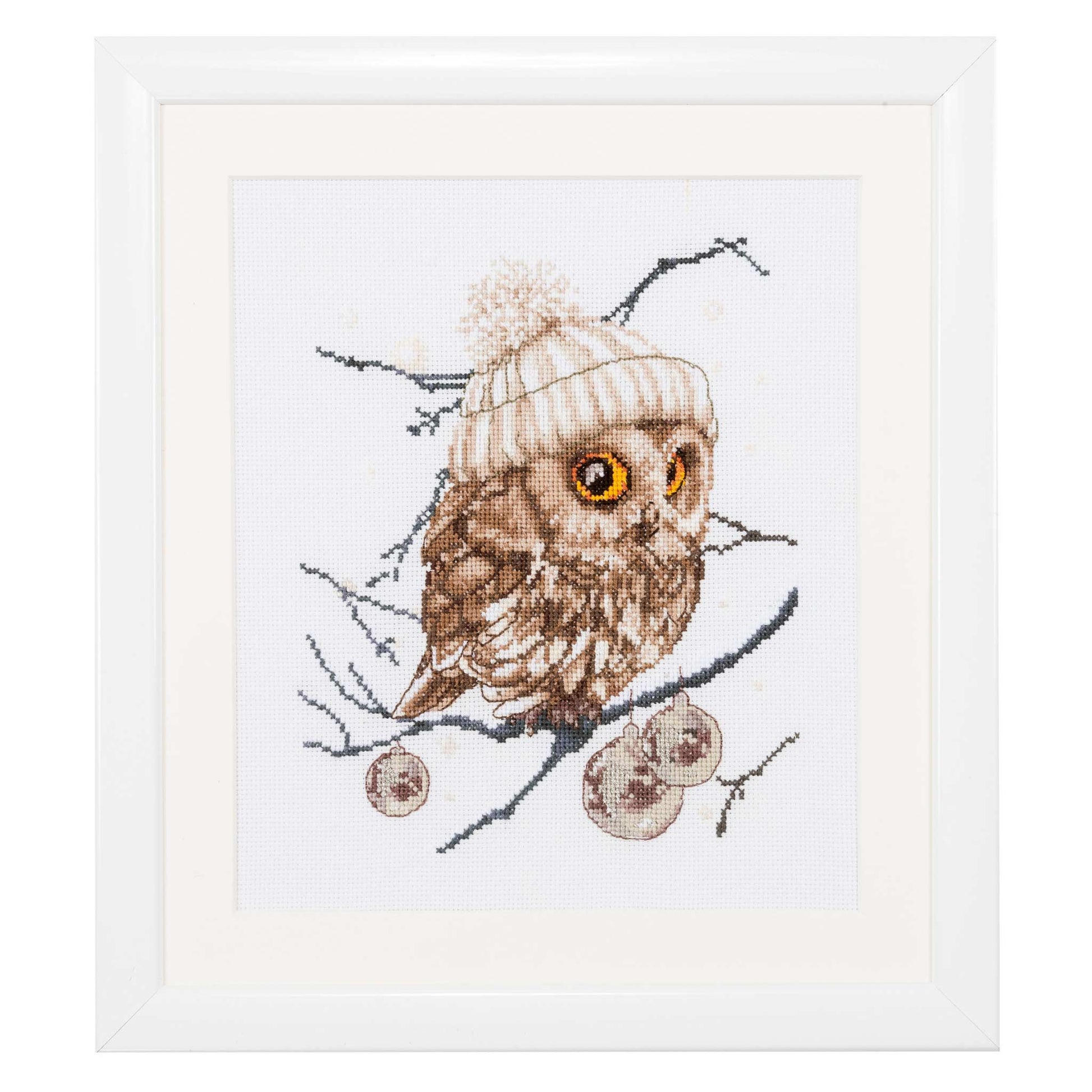 cross stitch design winter owl 