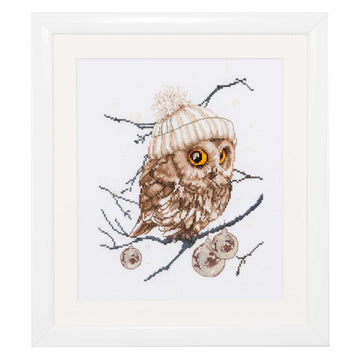 cross stitch design winter owl 