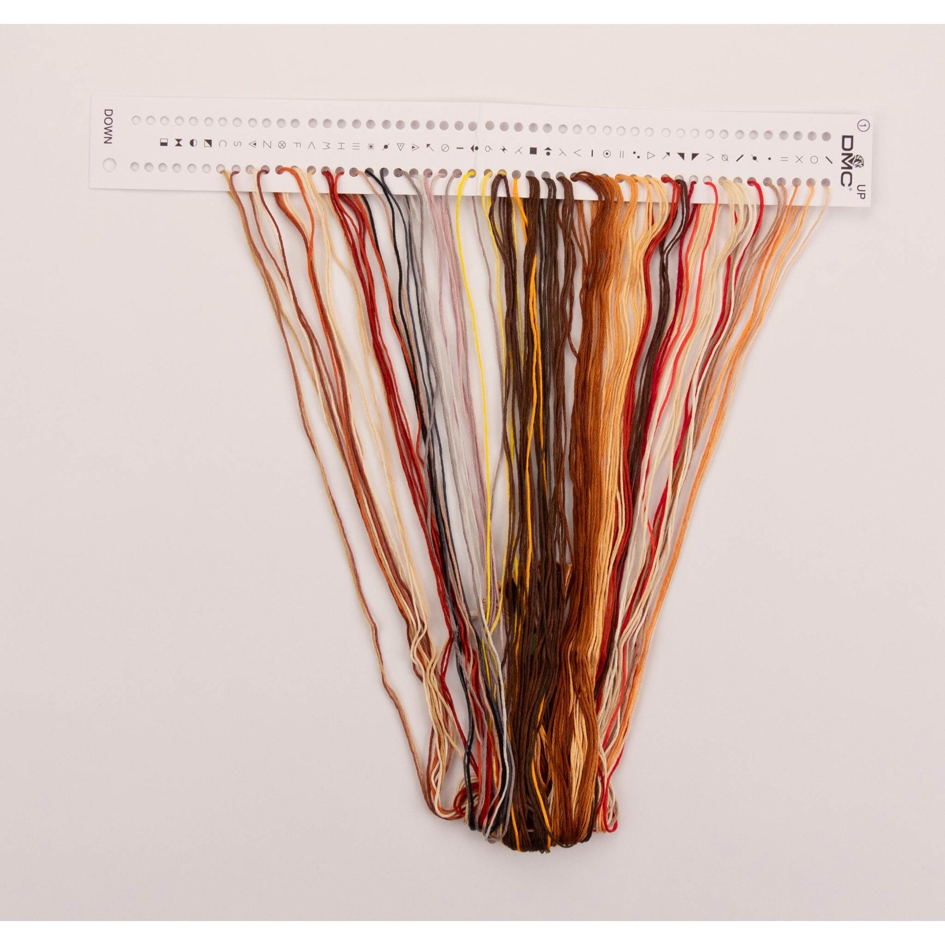 presorted DMC embroidery threads on the floss organizer