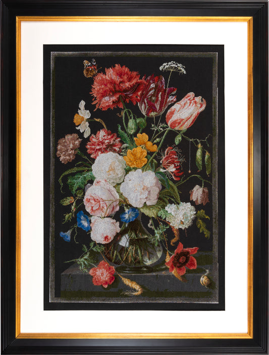 Still Life with Flowers in a glass Vase - Aida 14 Black - 14 - 785.07