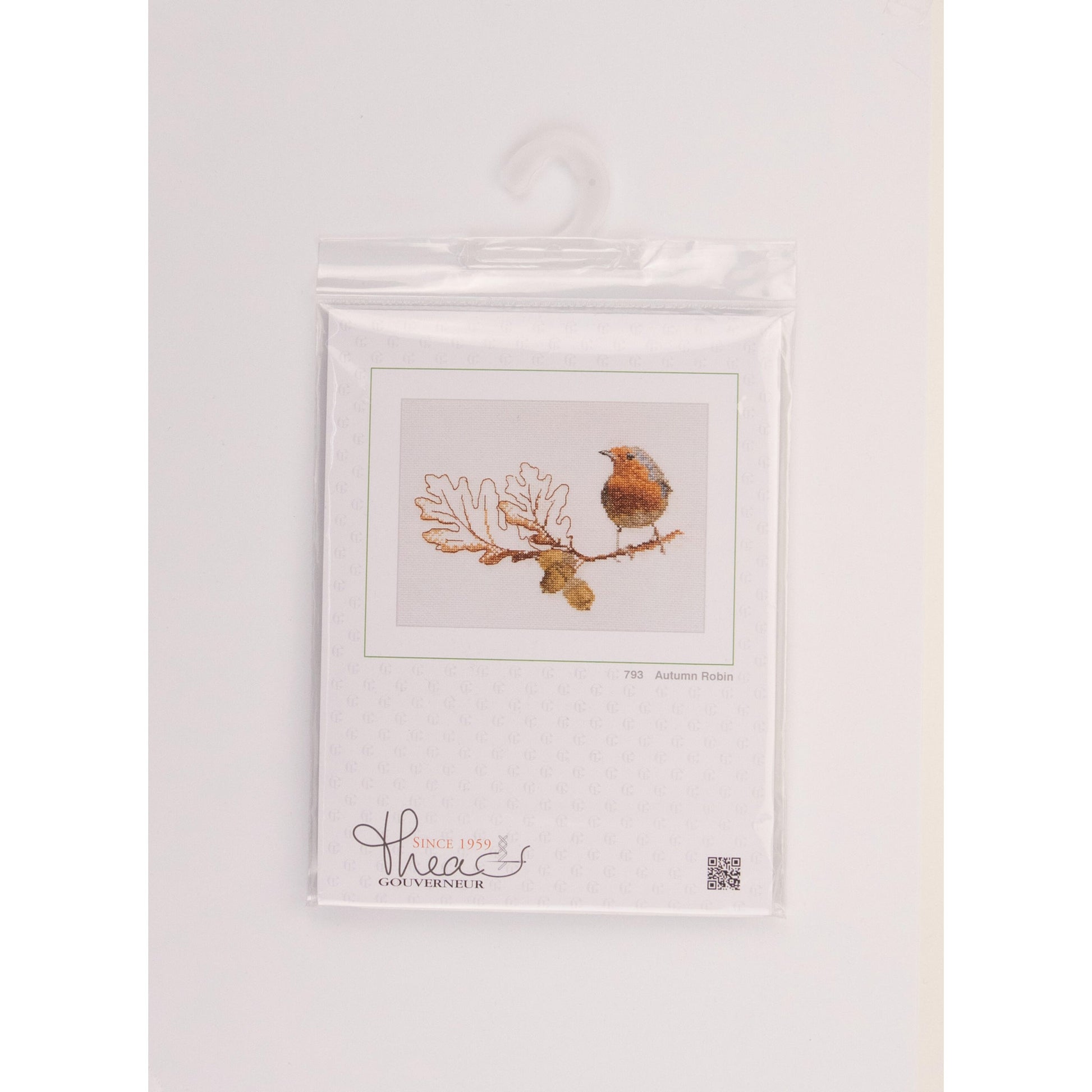 Embroidery kit package bird robin on the branch Thea Gouverneur