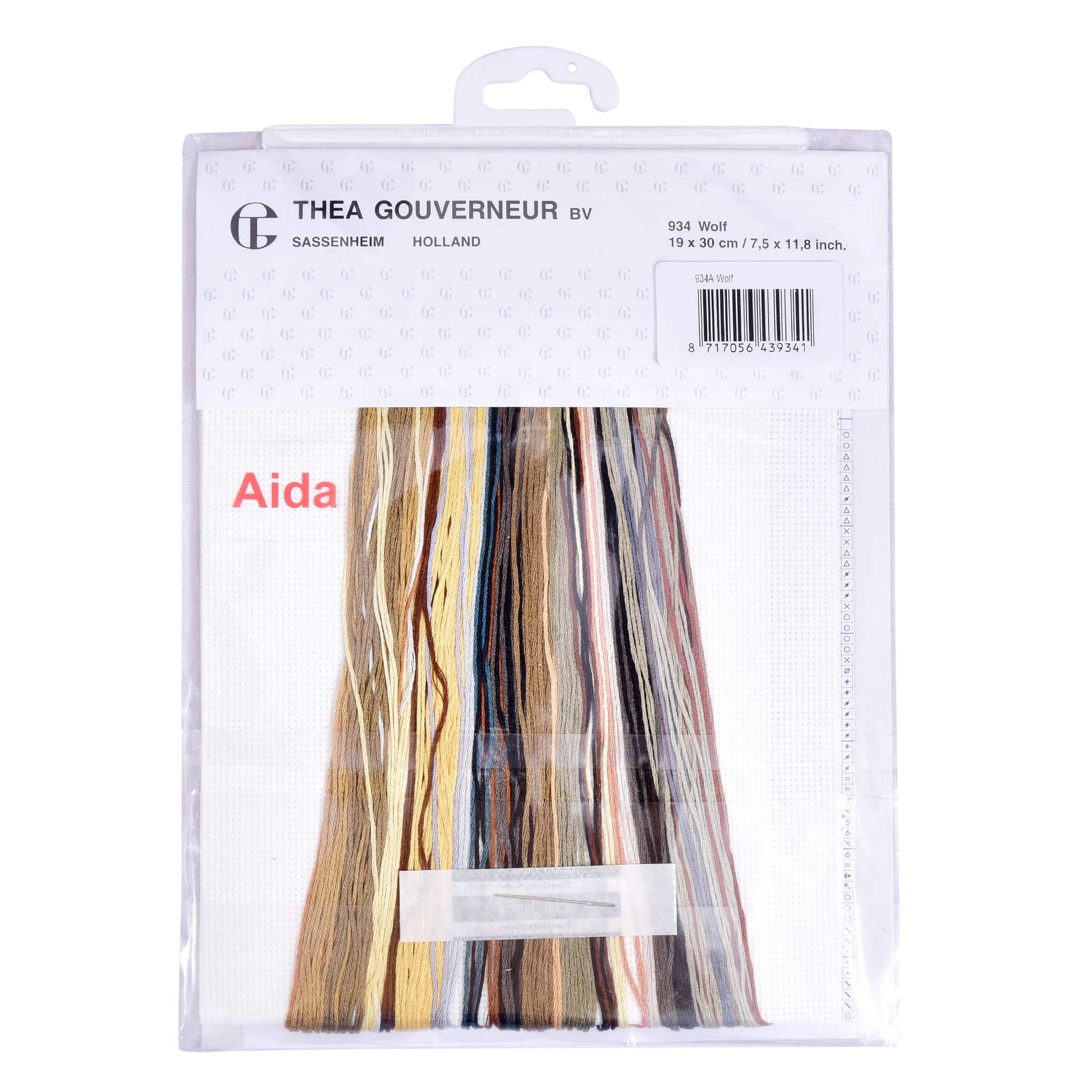 cross stitch package with presorted threads on the floss organizer