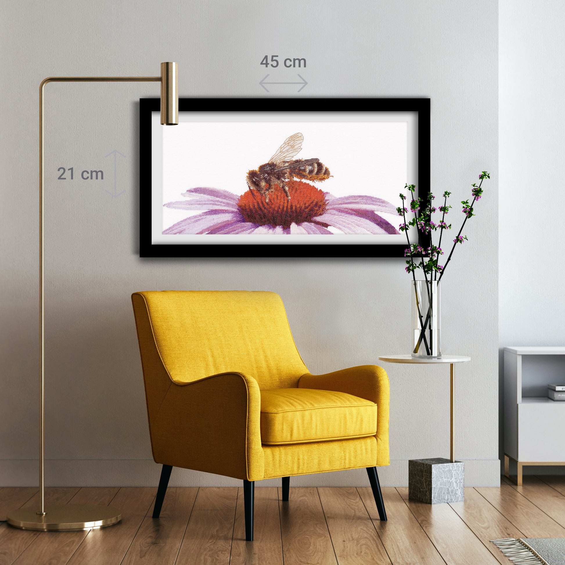 Bee on Echinacea - Linen - 36 - 549-Thea Gouverneur Since 1959
