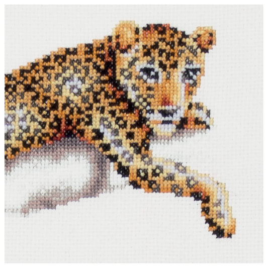 DSB004L - Safari Leopard - White Linen - 8.3 x 9.8 Inch