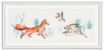 DSB008L - Forest Friends - White Linen - 3.9 x 11.8 Inch