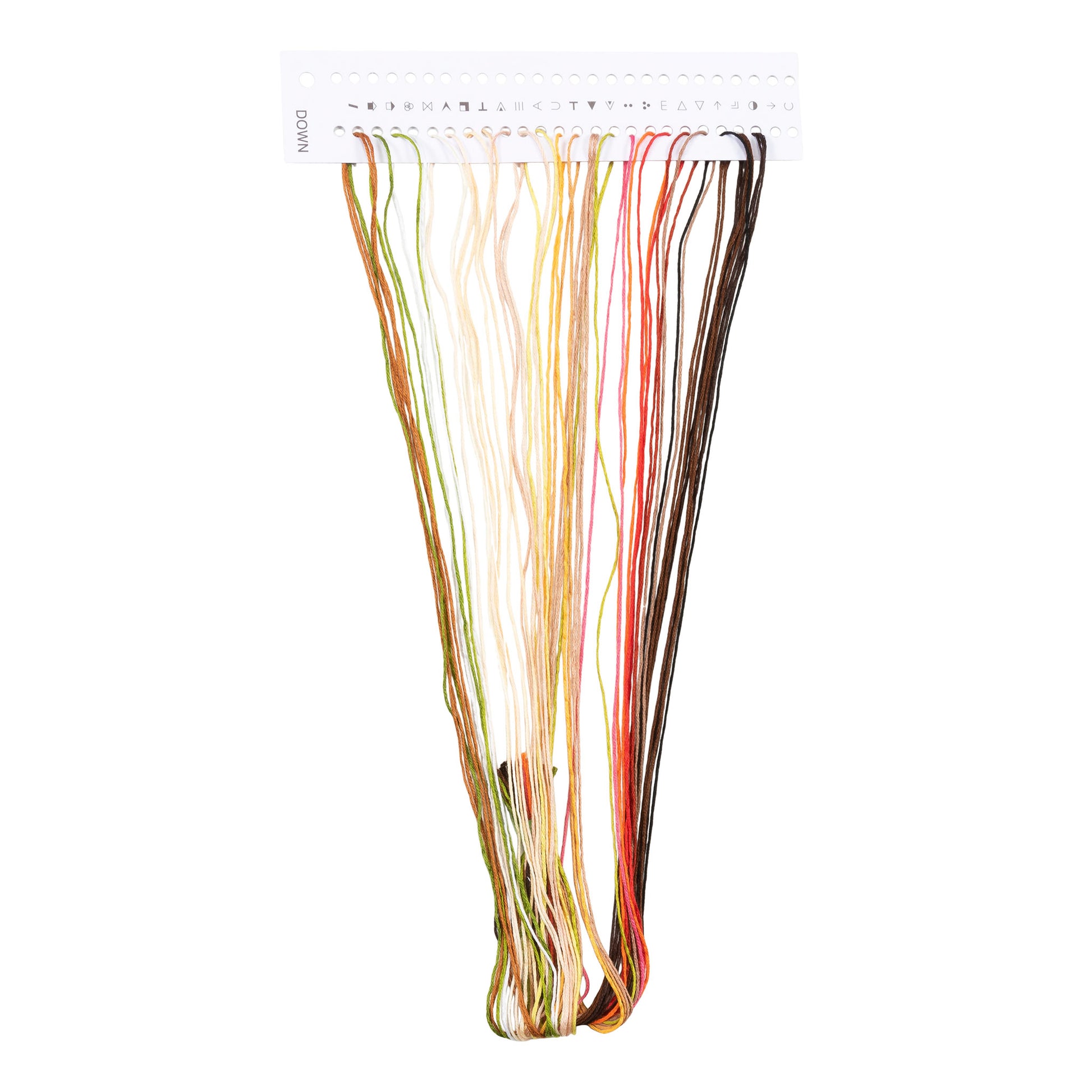 Presorted mouline floss on the embroidery threads organizer.