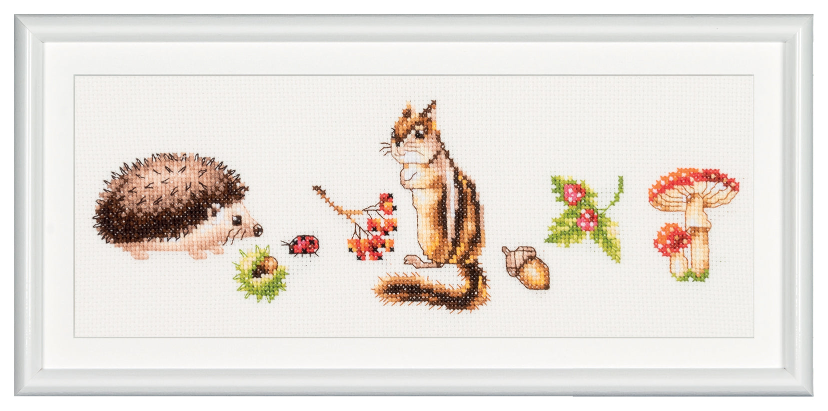 DSB009L - Forest Friends - White Linen - 3.9 x 11.8 Inch