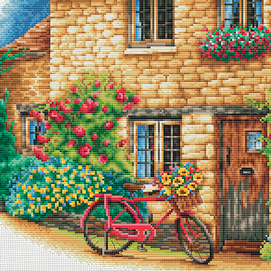 DSB010A - Cottage - White Aida - 16.7 x 16.7 Inch