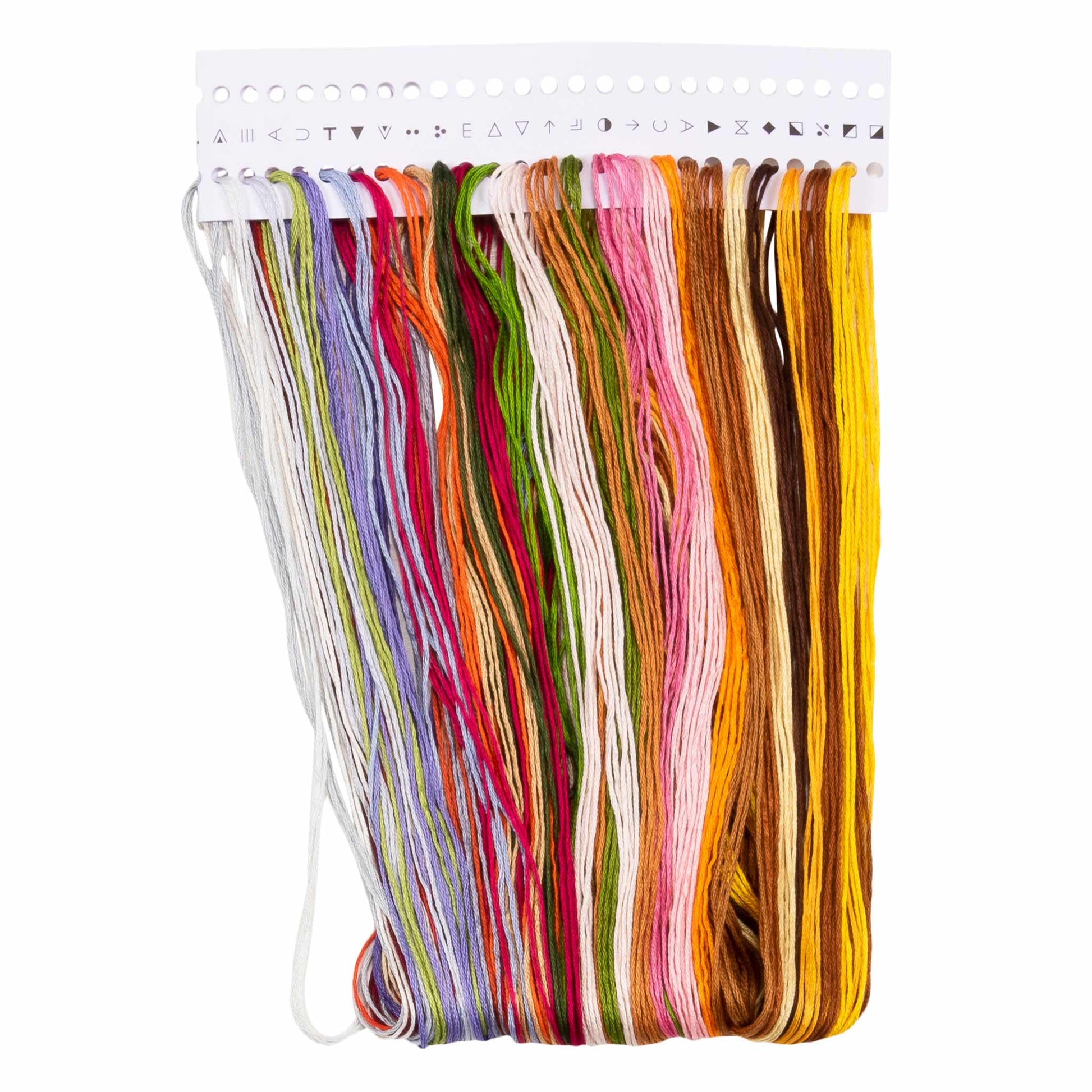 presorted DMC embroidery threads on the floss organizer