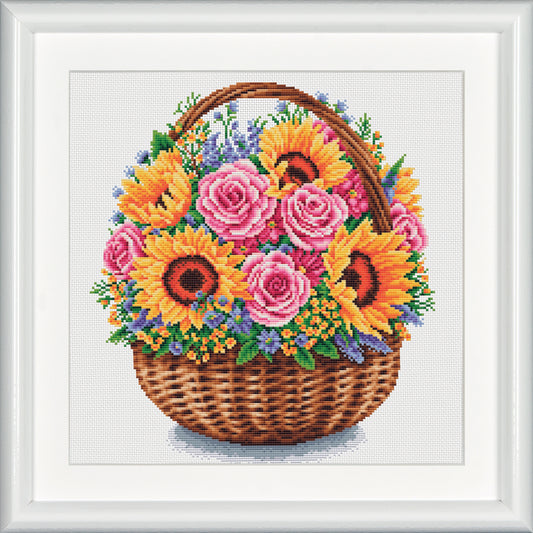 Flower Basket - Linen - 28 - DSB011L