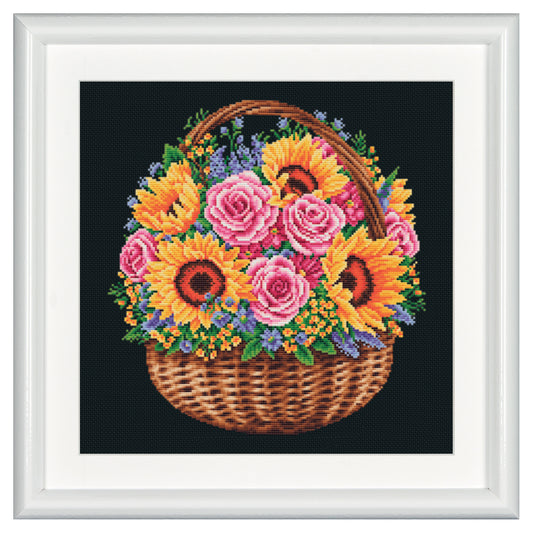 Flower Basket - Aida Black - 14 - DSB016