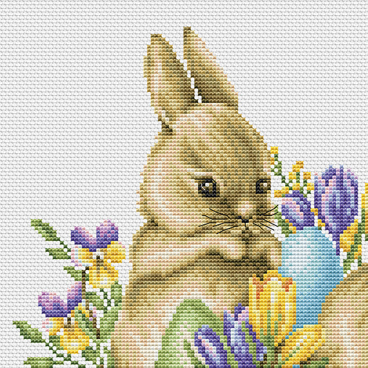 Easter Bunnies - Aida - 14 Count - DMC Embroidery Threads and other Cross Stitch Supplies Included - DSB020