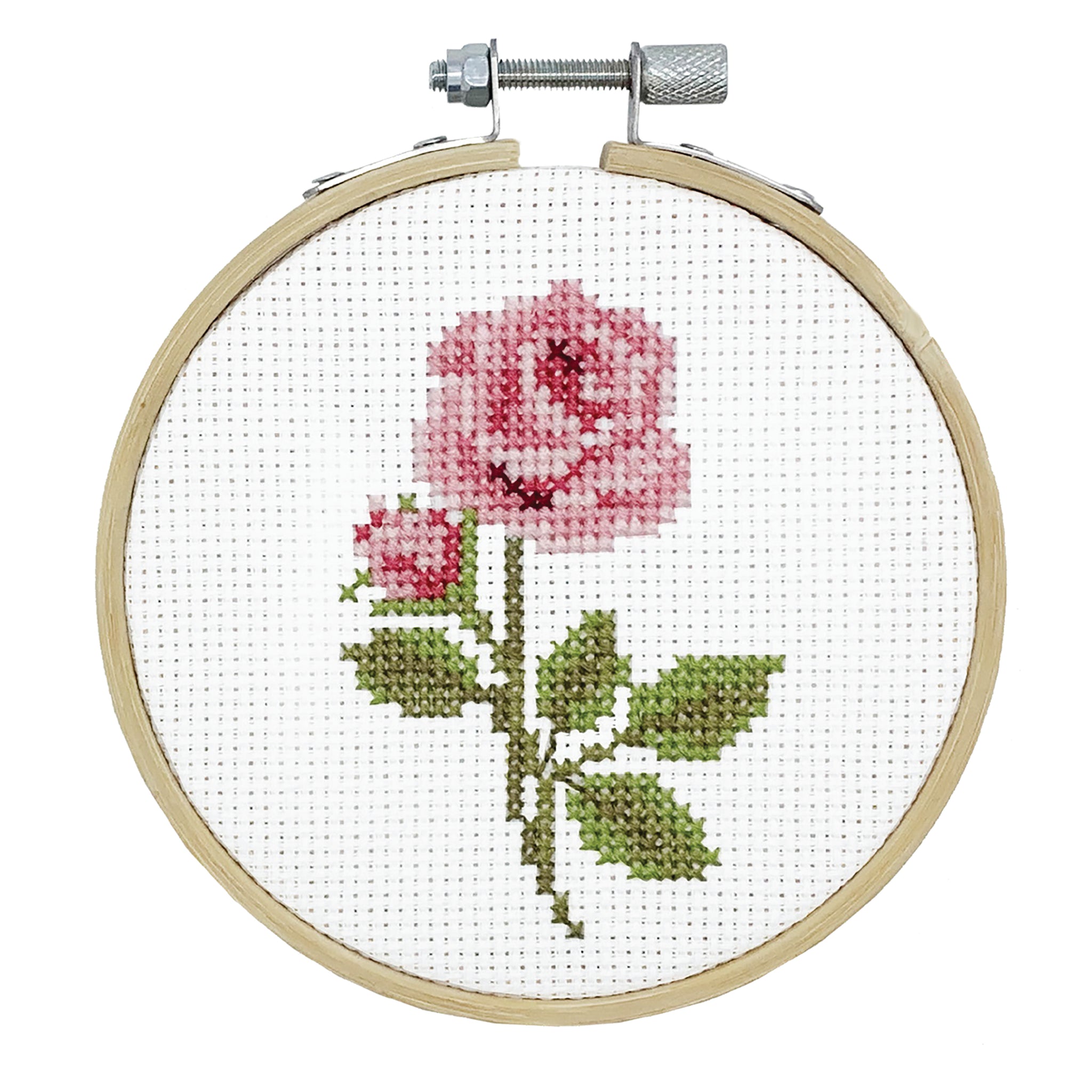 Dutch Stitch Brothers - Rose Counted Cross Stitch 4" Hoop and pattern included - Cross stitching kits for adults advanced and beginners