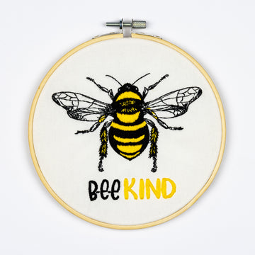 Dutch Stitch Brothers Bee Kind Embroidery Starter Kit with Pattern and Instructions. Stamped Embroidery Kits with Embroidery Clothes with Pattern. 6"Embroidery Hoop