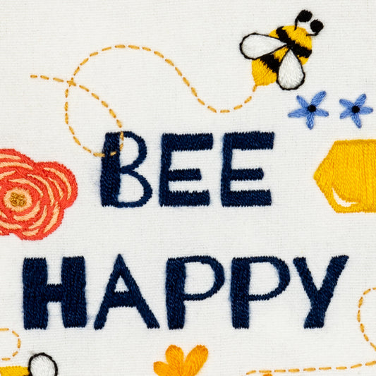 Dutch Stitch Brothers Bee Happy Embroidery Starter Kit with Pattern and Instructions. Stamped Embroidery Kits with Embroidery Clothes with Pattern. 6"Embroidery Hoop