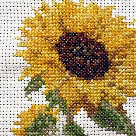 Dutch Stitch Brothers - Sunflower Counted Cross Stitch 6" Hoop and pattern included - Cross stitching kits for adults advanced and beginners