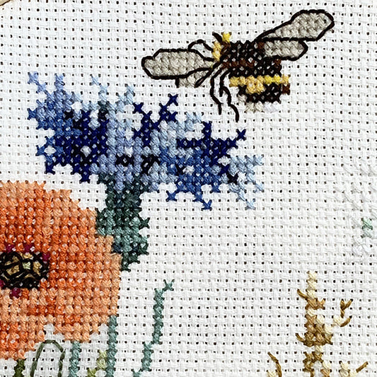 Dutch Stitch Brothers - Wildflowers Counted Cross Stitch 6" Hoop and pattern included - Cross stitching kits for adults advanced and beginners