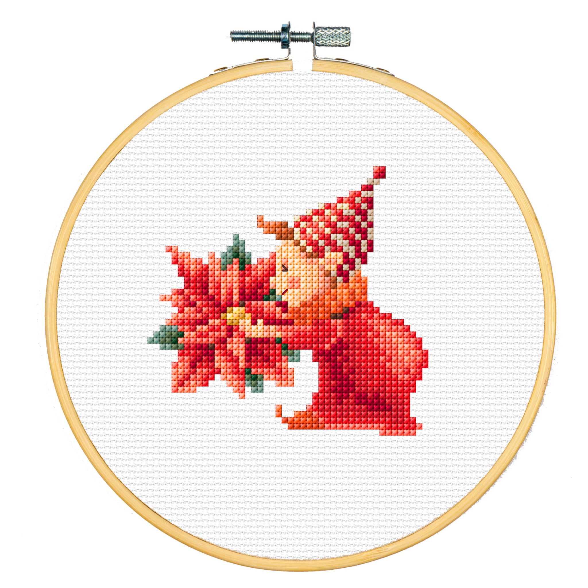 Dutch Stitch Brothers Borduurpakketten - <tc>Count</tc>ed Kruissteekset met 6 inch Hoepel. 14 <tc>Count</tc> <tc>Aida</tc> Stof. Ideaal Borduurpakket voor Beginners. Kerstthema. DSB043D