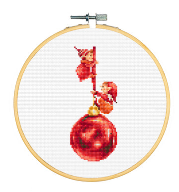 Dutch Stitch Brothers Embroidery Kits - Counted Cross Stitch Set with 6 Inch Hoop. 14 Count Aida Fabric. Ideal Embroidery Kits for Beginners. Christmas Theme. DSB043E