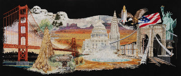 Thea Gouverneur - Counted Cross Stitch Kit - America - Aida Black - 18 count - 544.05 - Thea Gouverneur Since 1959