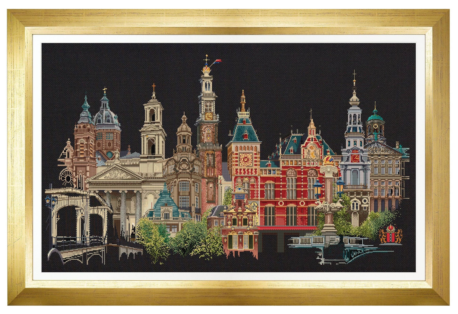 Thea Gouverneur - Counted Cross Stitch Kit - Amsterdam - Aida Black - 18 count - 450.05 - Thea Gouverneur Since 1959