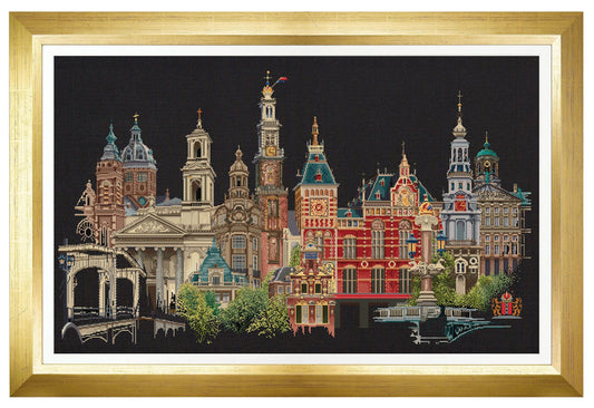 Thea Gouverneur - Counted Cross Stitch Kit - Amsterdam - Aida Black - 18 count - 450.05 - Thea Gouverneur Since 1959