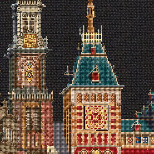 Thea Gouverneur - Counted Cross Stitch Kit - Amsterdam - Aida Black - 18 count - 450.05 - Thea Gouverneur Since 1959