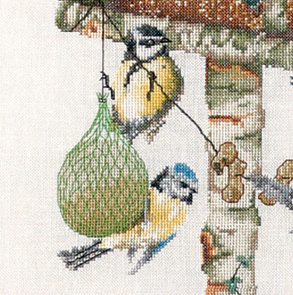 Thea Gouverneur - Counted Cross Stitch Kit - Bird Table - Aida - 18 count - 1065A - Thea Gouverneur Since 1959