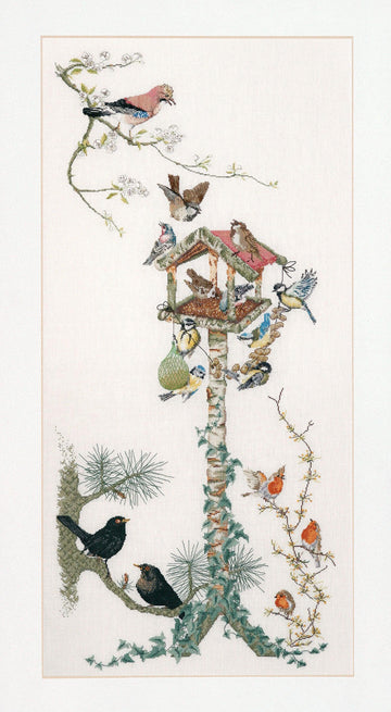 Thea Gouverneur - Counted Cross Stitch Kit - Bird Table - Linen - 36 count - 1065 - Thea Gouverneur Since 1959