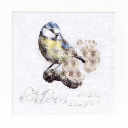 Thea Gouverneur - Counted Cross Stitch Kit - Birth Sampler Tit - Aida - 18 count - 509A - Thea Gouverneur Since 1959