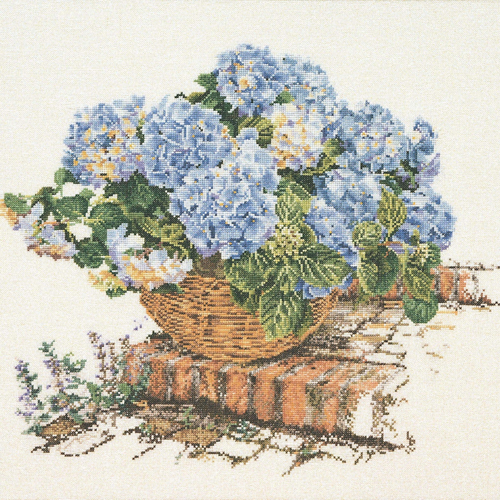 Thea Gouverneur - Counted Cross Stitch Kit - Blue Hydrangea - Linen - 32 count - 2046 - Thea Gouverneur Since 1959