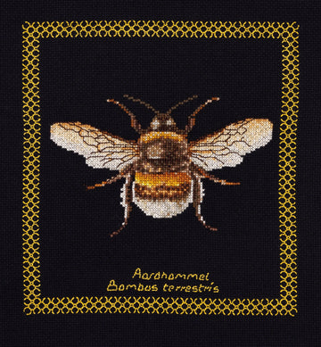 Thea Gouverneur - Counted Cross Stitch Kit - Bumble Bee - Aida Black - 18 count - 3018.05 - Thea Gouverneur Since 1959