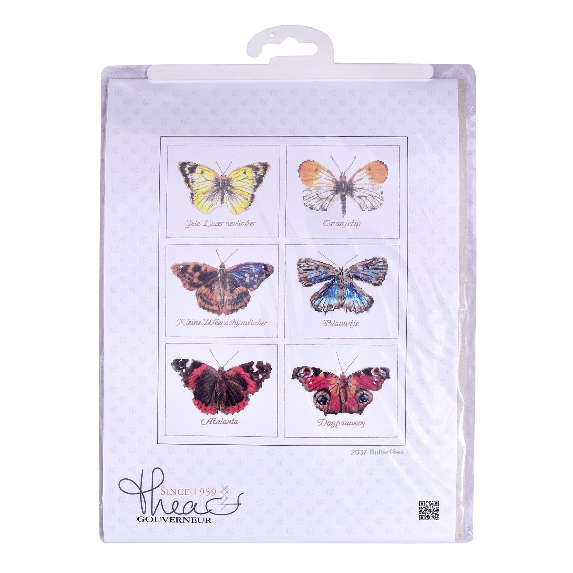 Thea Gouverneur - Counted Cross Stitch Kit - Butterflies - Aida - 16 count - 2037A - Thea Gouverneur Since 1959