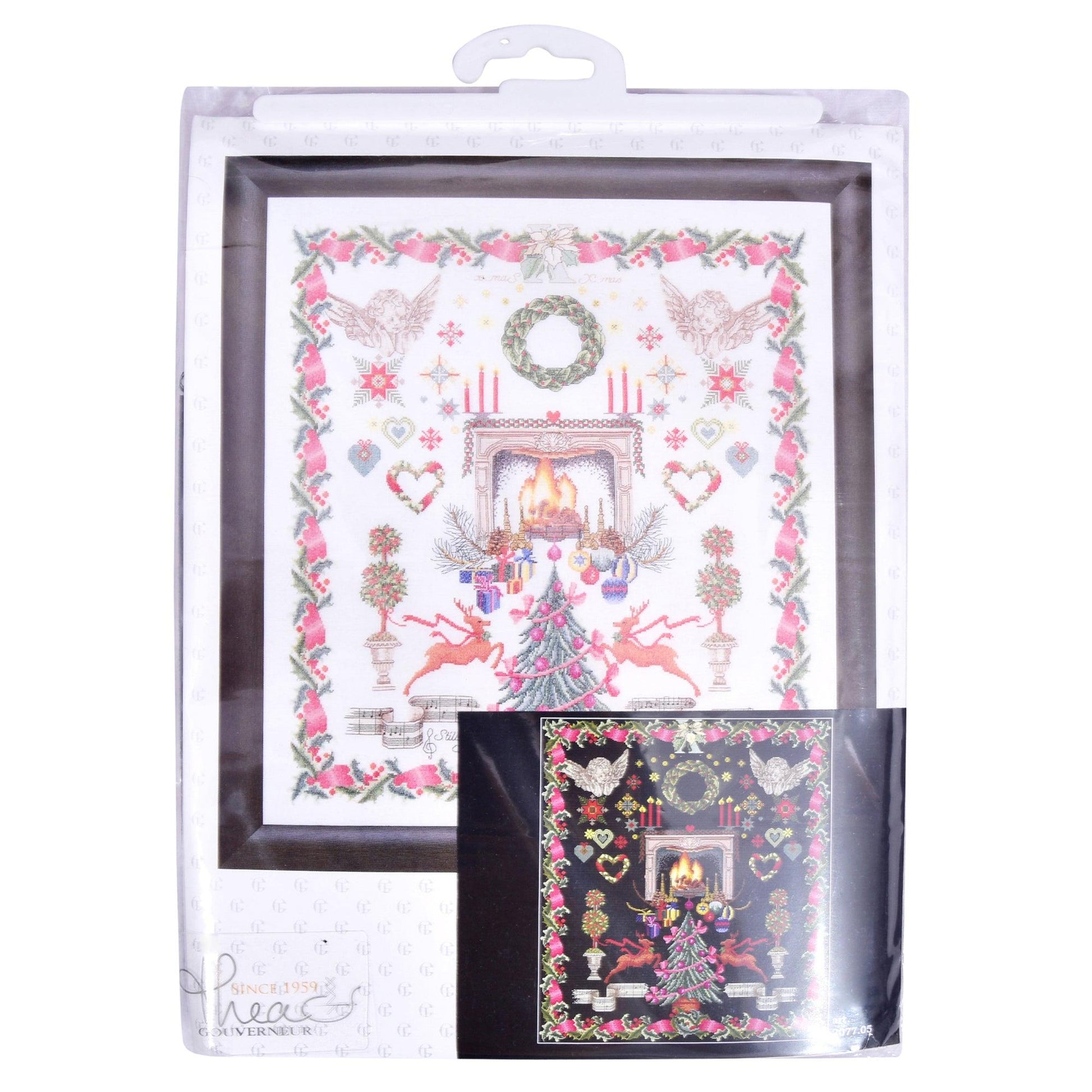 Thea Gouverneur - Counted Cross Stitch Kit - Christmas Design - Aida Black - 18 count - 2077.05 - Thea Gouverneur Since 1959