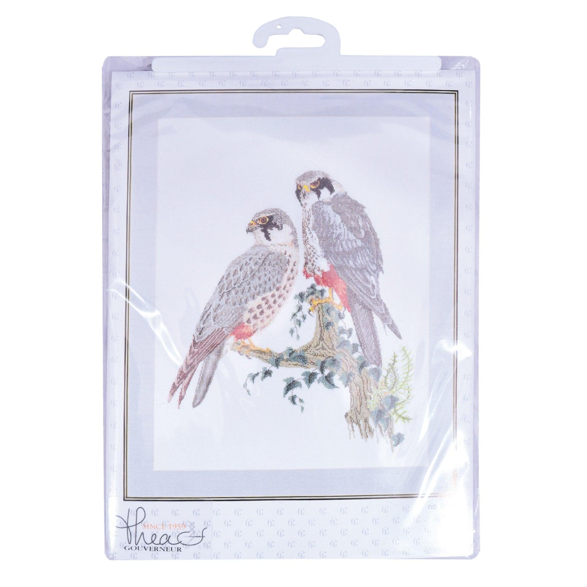 Thea Gouverneur - Counted Cross Stitch Kit - Falcons - Linen - 32 count - 2024 - Thea Gouverneur Since 1959