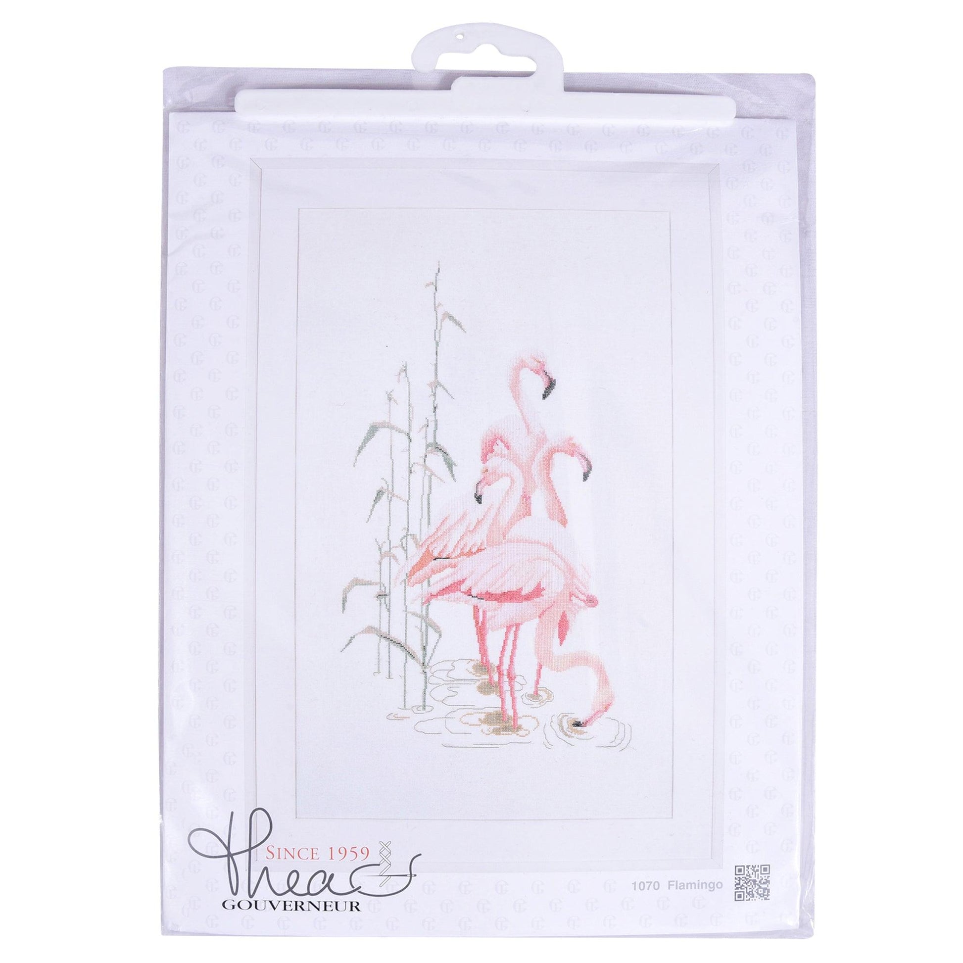 Thea Gouverneur - Counted Cross Stitch Kit - Flamingo - Linen - 32 count - 1070 - Thea Gouverneur Since 1959