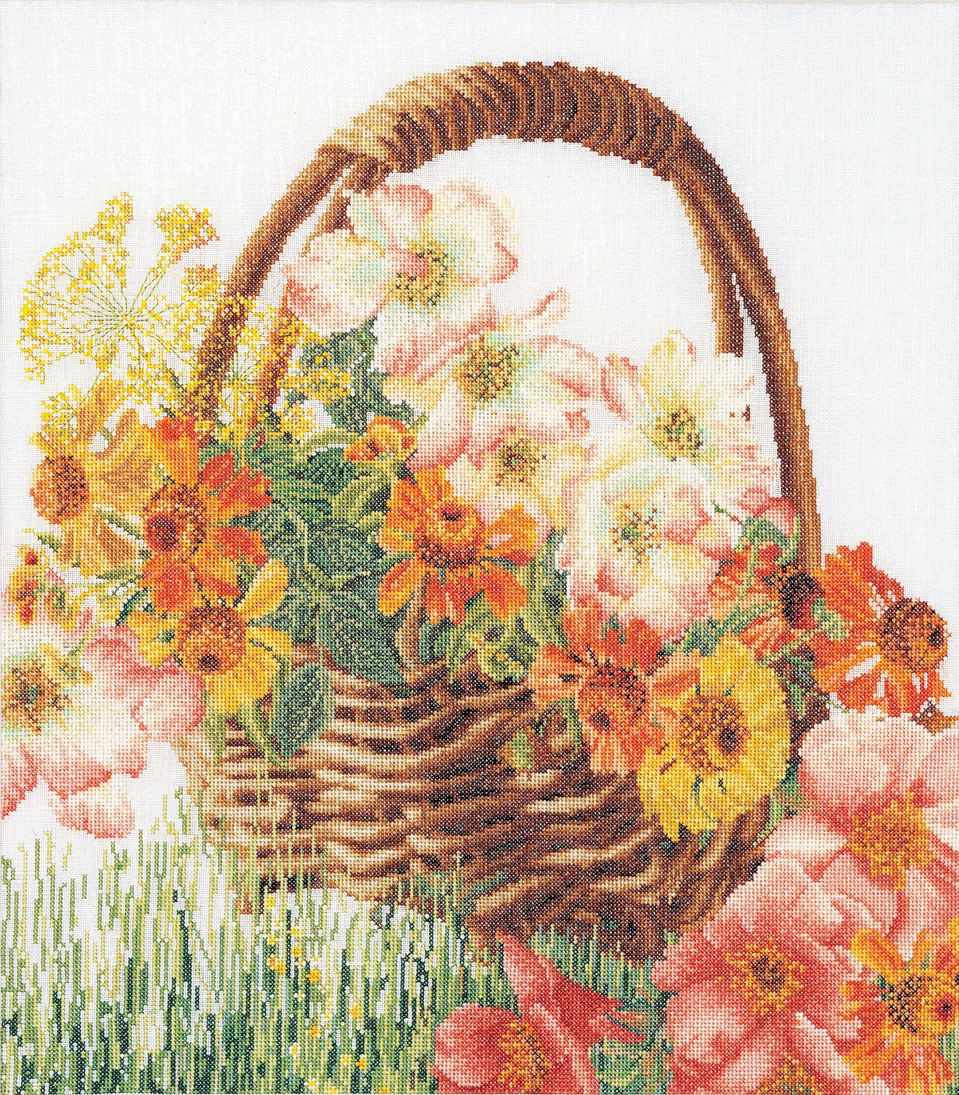 Thea Gouverneur - Counted Cross Stitch Kit - Flower Basket - Aida - 18 count - 3064A - Thea Gouverneur Since 1959