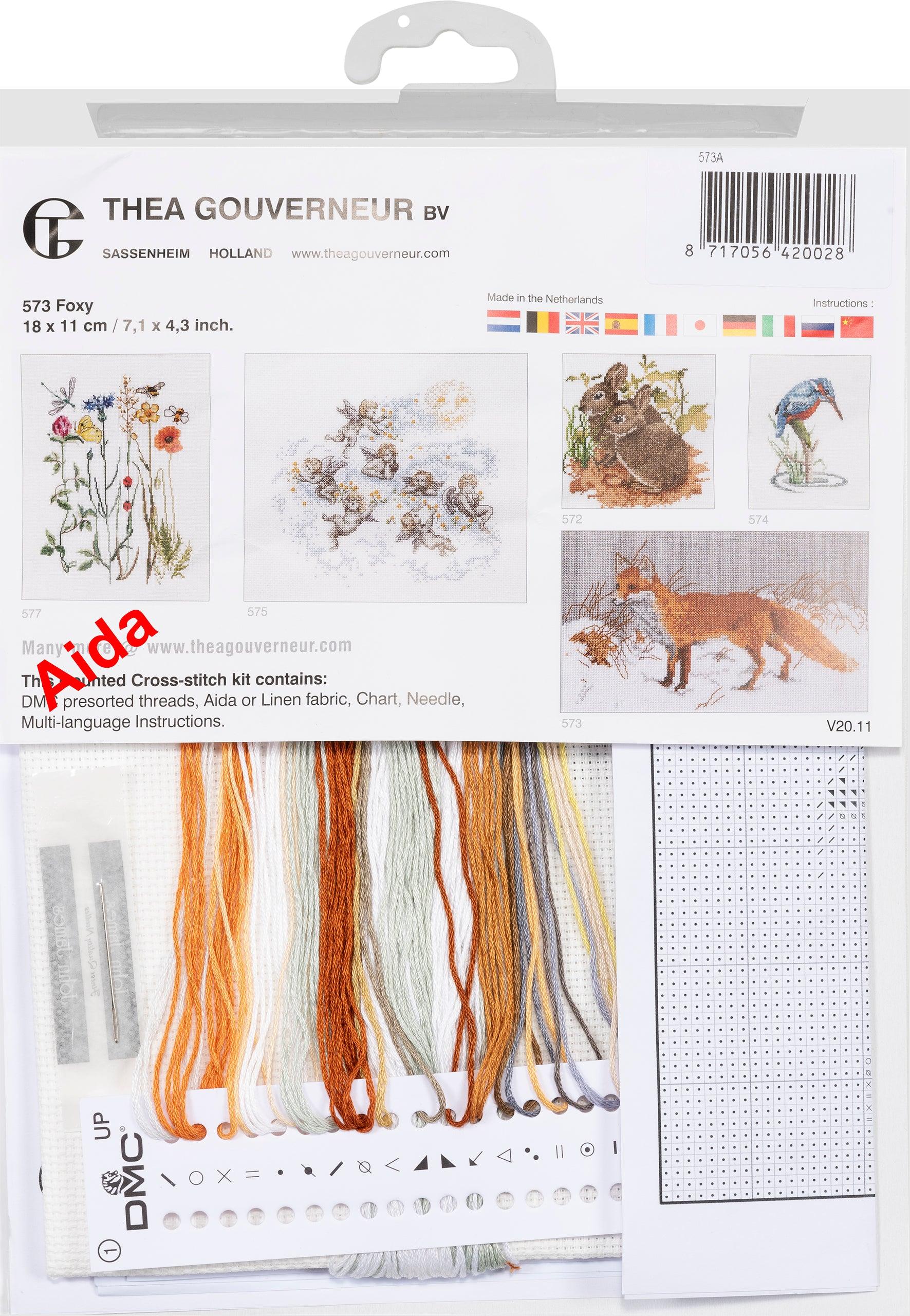 Thea Gouverneur - Counted Cross Stitch Kit - Foxy - Aida - 14 count - 573A - Thea Gouverneur Since 1959