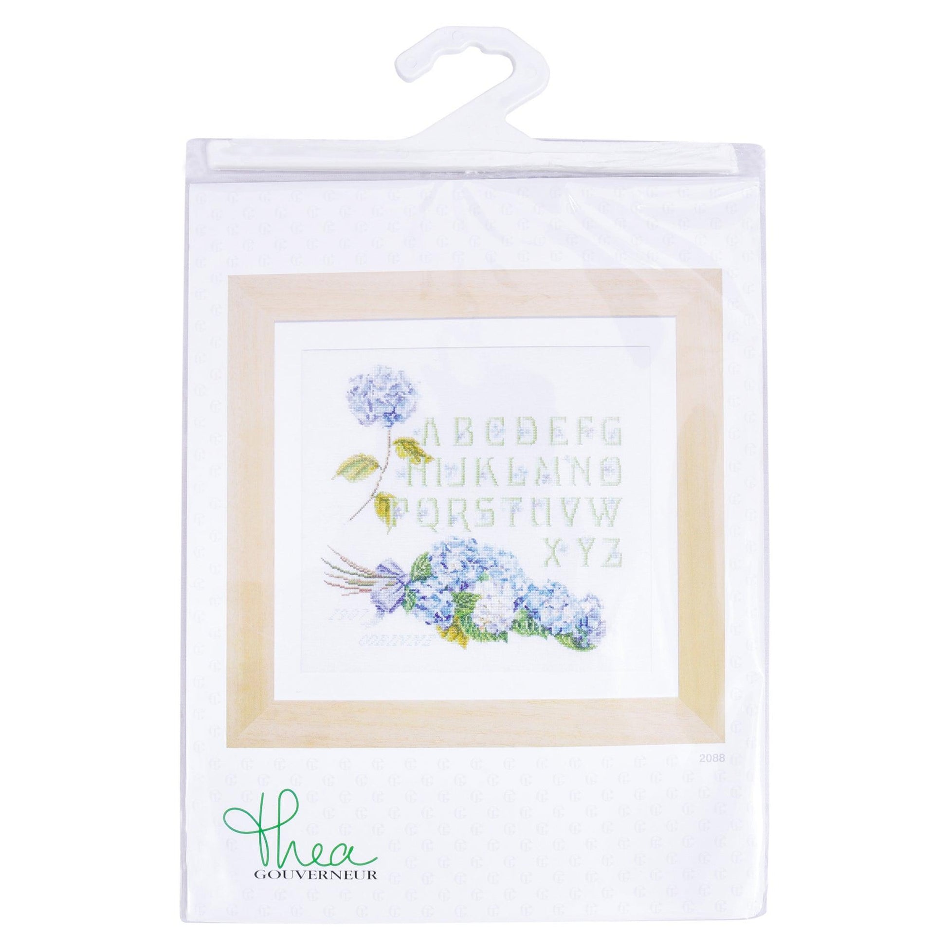 Thea Gouverneur - Counted Cross Stitch Kit - Hydrangea Alphabet - Aida - 16 count - 2088A - Thea Gouverneur Since 1959