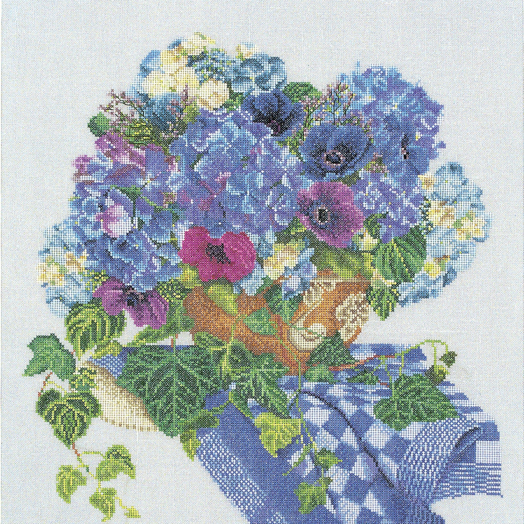 Thea Gouverneur - Counted Cross Stitch Kit - Hydrangea-Anemone - Aida - 16 count - 3025A - Thea Gouverneur Since 1959