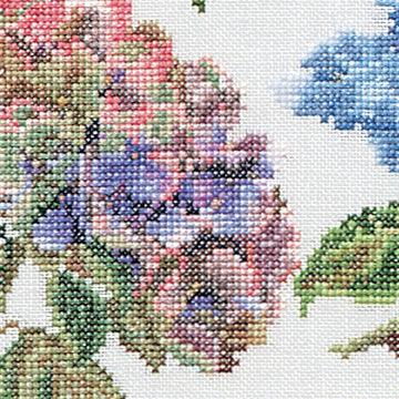 Thea Gouverneur - Counted Cross Stitch Kit - Hydrangea Panel - Linen - 32 count - 3067 - Thea Gouverneur Since 1959