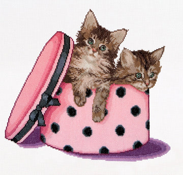 Thea Gouverneur - Counted Cross Stitch Kit - Kitten Twins - Aida - 16 count - 734A - Thea Gouverneur Since 1959