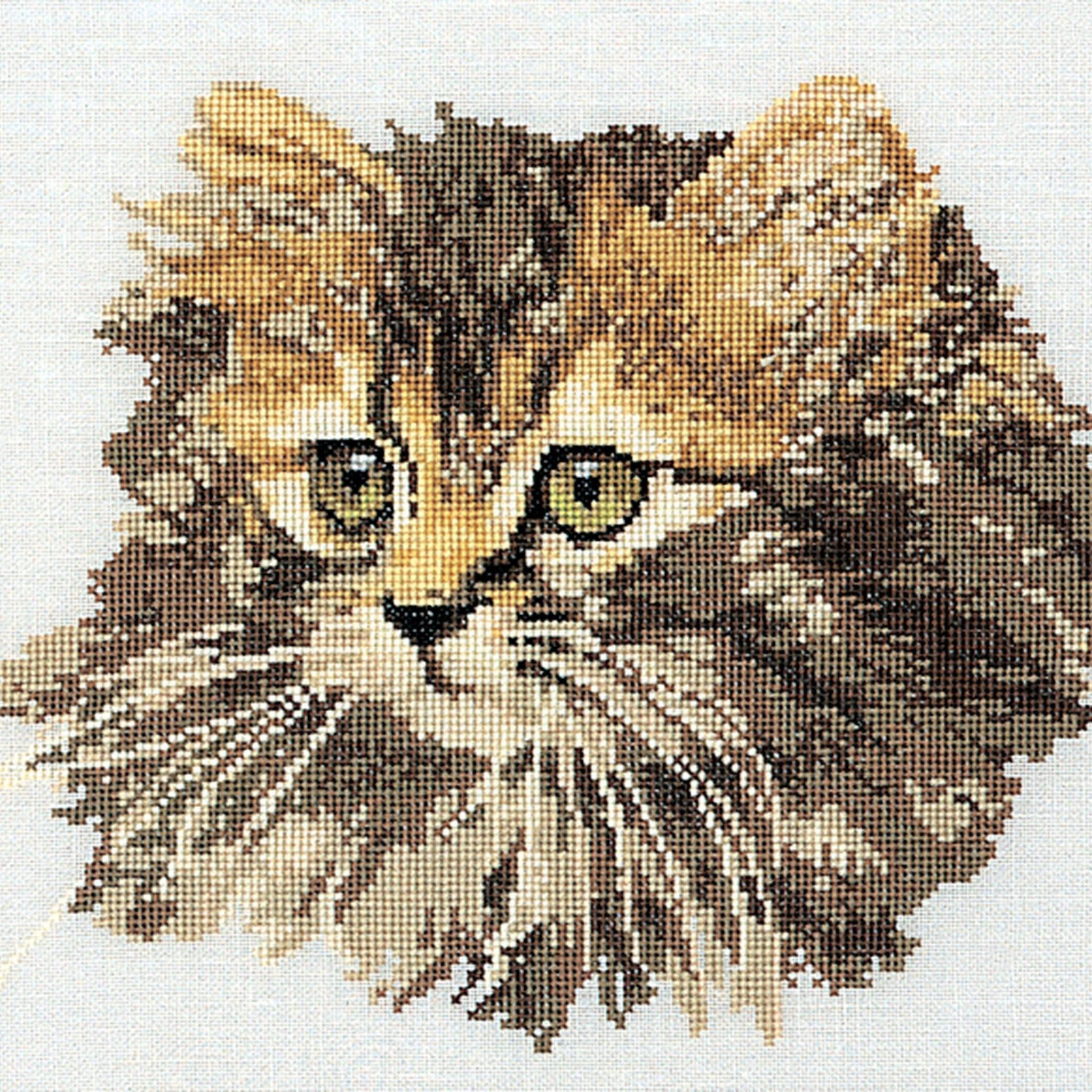 Thea Gouverneur - Counted Cross Stitch Kit - Long-haired Cat Brown - Aida - 12 count - 930A - Thea Gouverneur Since 1959