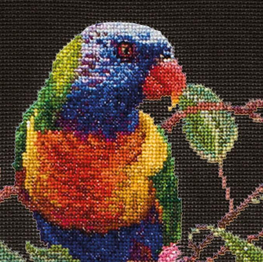 Thea Gouverneur - Counted Cross Stitch Kit - Lorrikeets - Aida Black - 16 count - 553.05 - Thea Gouverneur Since 1959