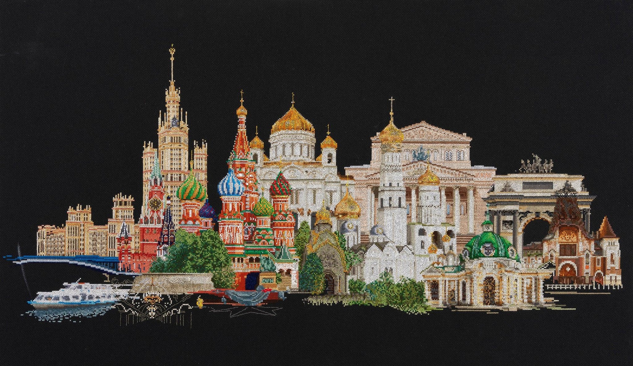 Thea Gouverneur - Counted Cross Stitch Kit - Moscow Russia - Aida Black - 18 count - 510.05 - Thea Gouverneur Since 1959