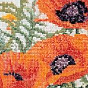 Thea Gouverneur - Counted Cross Stitch Kit - Orange Poppies - Linen - 32 count - 2062 - Thea Gouverneur Since 1959