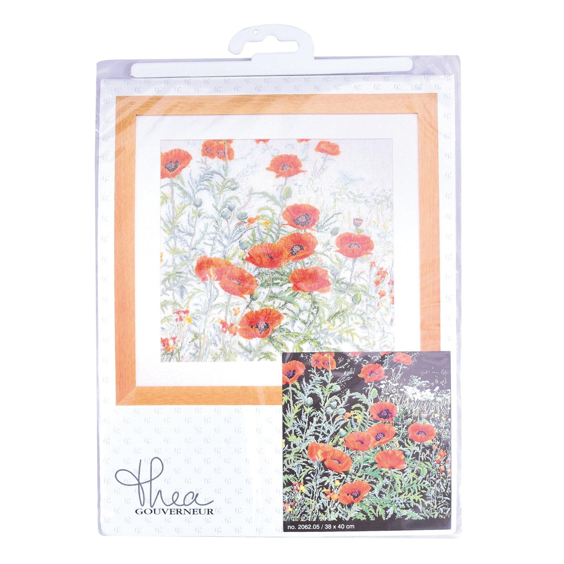 Thea Gouverneur - Counted Cross Stitch Kit - Orange Poppies - Linen - 32 count - 2062 - Thea Gouverneur Since 1959