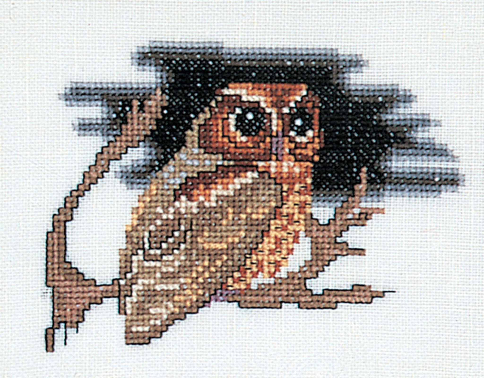 Thea Gouverneur - Counted Cross Stitch Kit - Owl - Linen - 32 count - For Adults - 1030 - Thea Gouverneur Since 1959