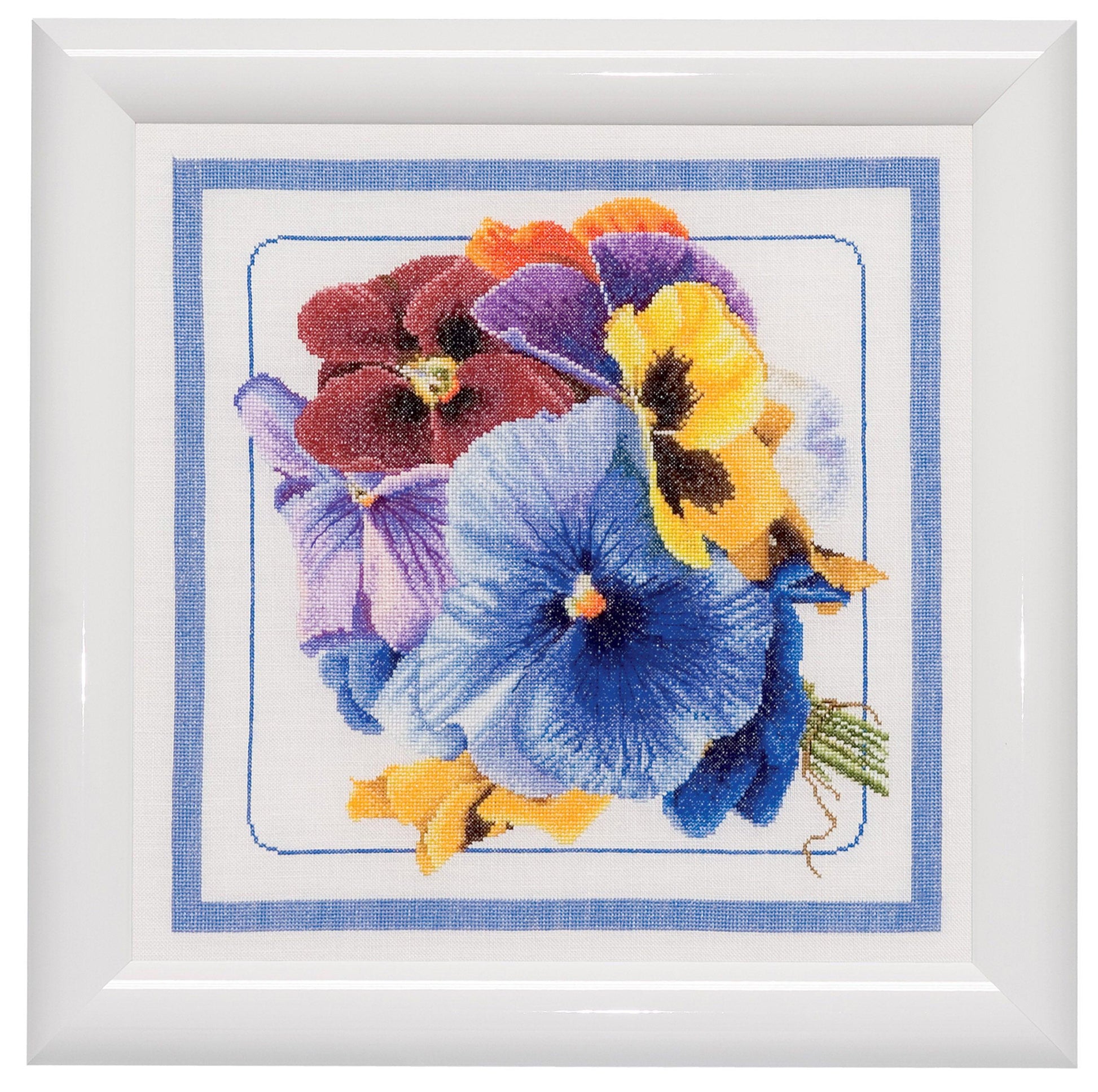 Thea Gouverneur - Counted Cross Stitch Kit - Pansies - Linen - 36 count - 435 - Thea Gouverneur Since 1959